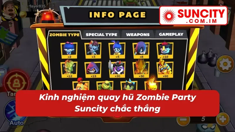 Bỏ túi tips chơi slot Zombie Party Suncity bất bại